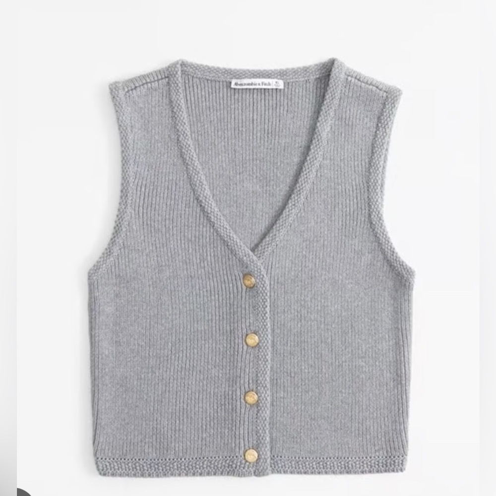 Abercrombie & Fitch Mara Button-Up Sweater Vest, Size L
